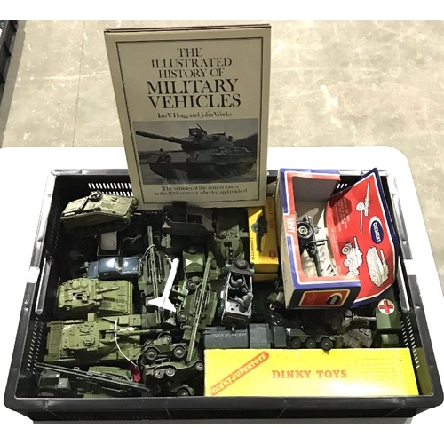 51 - A collection of die-cast Dinky military models, some boxed, together with a Crescent Toy Howitzer (3... 