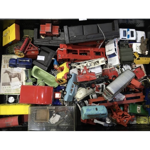 60 - A collection of die-cast model cars and toys, to include Britains, Corgi, Dinky, doll's house three ... 