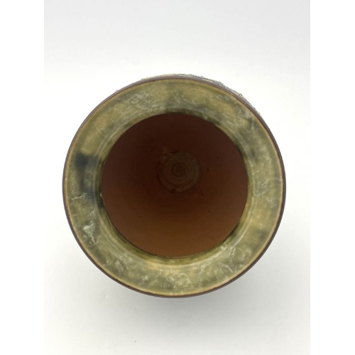 285 - George Tinworth for Royal Doulton, a stoneware jardiniere, circa 1904, shouldered ovoid and footed f... 