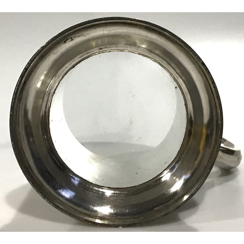 364 - A silver plated tankard with glass bottom