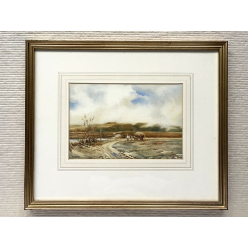 669 - S.. Parrott (British, 19th Century), a lake scene with a castle ruin, signed l.l. watercolour, 20 by... 