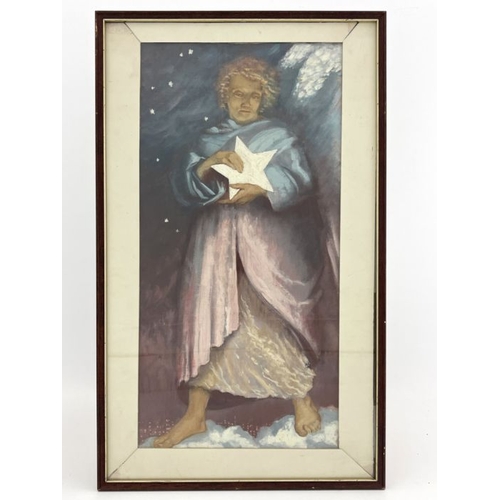 671 - Dorothea Frances Maclagan (British, 1895-1982), a robed Saint holding a star, oil on canvas, 54 by 2... 