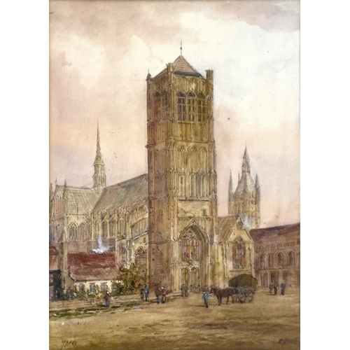 677 - Edward Nevil (British, fl.1880-1900), Arles; Ypres, a pair, both signed l.r., titled l.l., watercolo... 