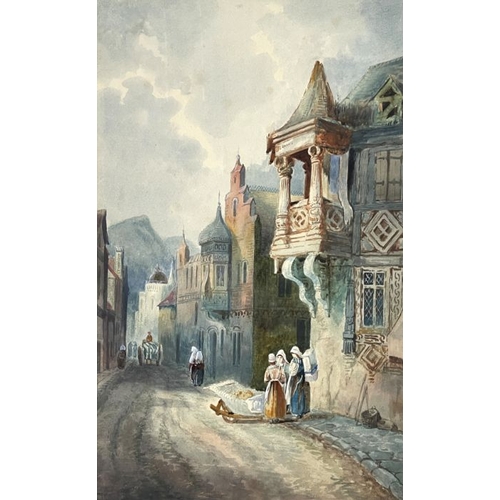 691 - Cecil Jack Keats (British, late 19th/early 20th Century), La Rue St. Romain; Old Liege, a pair, both... 