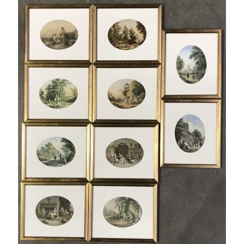 749 - Le Blond & Co, a series of thirty two oval colour prints, 13 by 17cm, framed, and two Gordon King pr... 