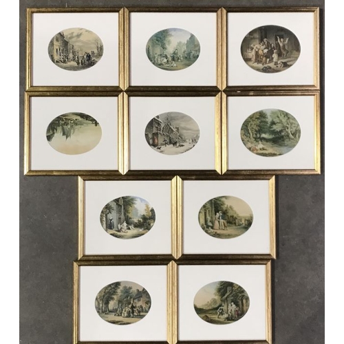 749 - Le Blond & Co, a series of thirty two oval colour prints, 13 by 17cm, framed, and two Gordon King pr... 