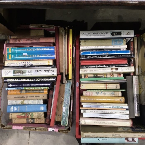 125 - A large quantity of reference books, including clocks, porcelain, toys etc (4 trays)