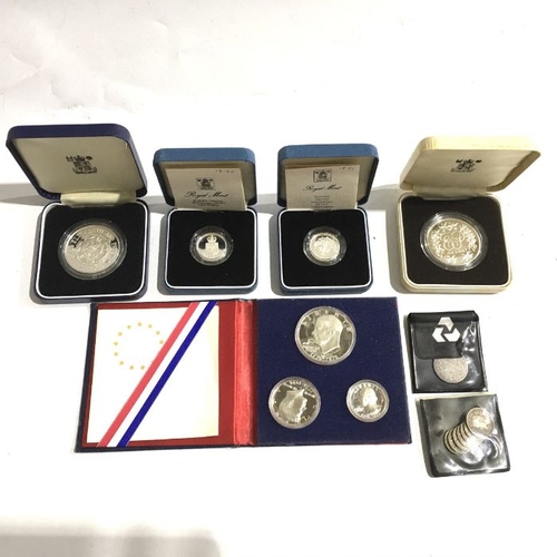 281 - Silver proof commemorative sets, including Elizabeth II Silver Proof Crown Collection 1972-1981, Cay... 