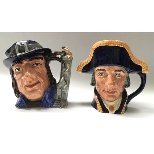 483 - Two Royal Doulton character jugs, 'Lord Nelson' and 'Gulliver', 18.5cm high  (2)