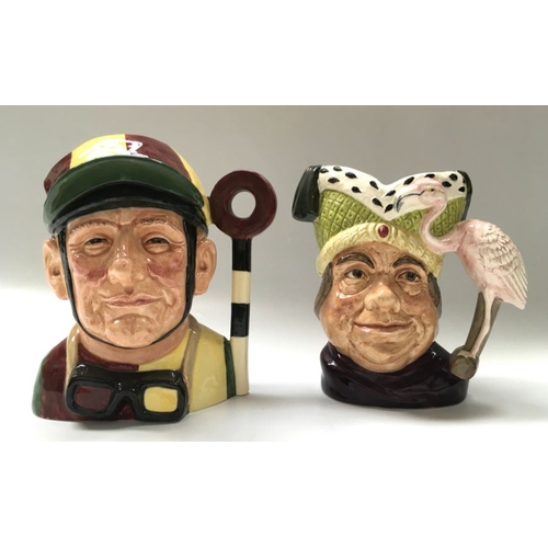 484 - Two Royal Doulton character jugs, 'Ugly Duchess' D6599, 18.5cm high and Jockey D6625, 19.5cm high  (... 