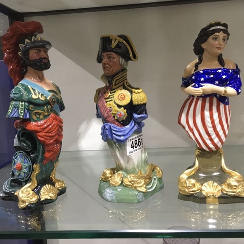 486 - Three Royal Doulton ships figureheads including Ajax, Nelson, Benmore. Limited Edition and numbered... 