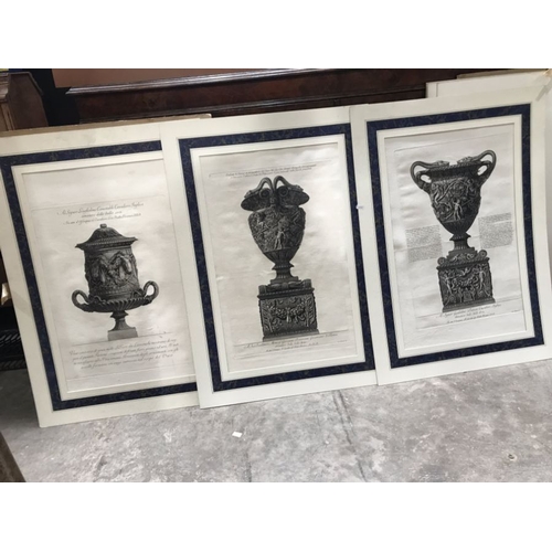 641 - After Cavalierre Piranesi and Andreas Mantegna, etchings, mounted (15)