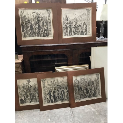 641 - After Cavalierre Piranesi and Andreas Mantegna, etchings, mounted (15)