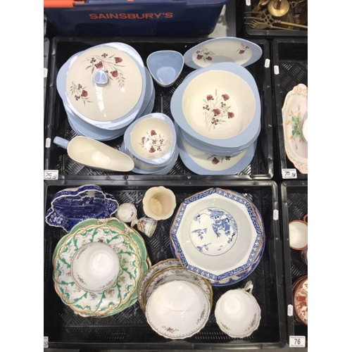 75 - Ceramics, including various tea ware Coalport Revelry, Woods soup bowls, Spode Chelsea, Spode Summer... 