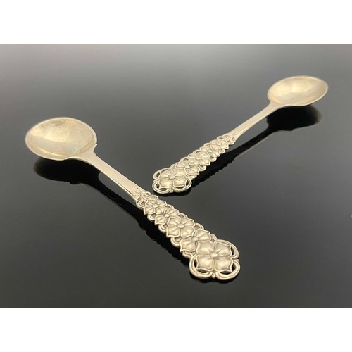 131 - Omar Ramsden and Alwyn Carr, a pair of Arts and Crafts silver spoons, Ramsden and Carr, London 1912,... 