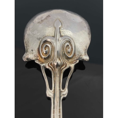 132 - Omar Ramsden and Alwyn Carr, a large Arts and Crafts silver spoon, Ramsden and Carr, London 1902, th... 