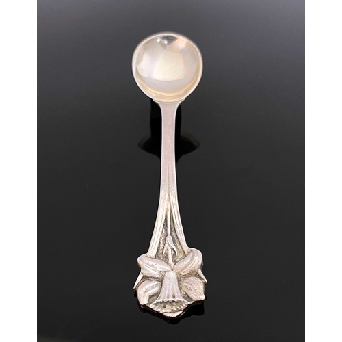 157 - Leslie Gordon Durbin, an Arts and Crafts silver spoon, London 1975, cast with an Art Nouveau style d... 