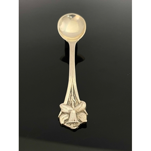 157 - Leslie Gordon Durbin, an Arts and Crafts silver spoon, London 1975, cast with an Art Nouveau style d... 