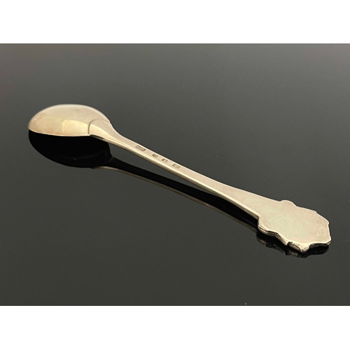 157 - Leslie Gordon Durbin, an Arts and Crafts silver spoon, London 1975, cast with an Art Nouveau style d... 