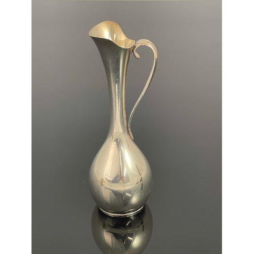 171 - Jorgen Steffensen, a Danish Modernist silver plated vase, circa 1960, of single handled jug form, bu... 