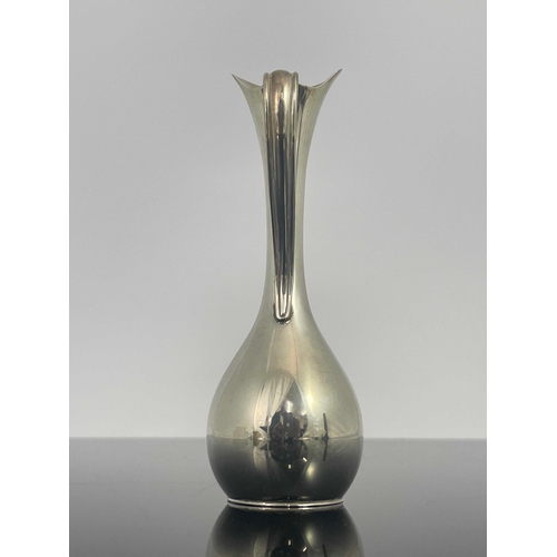 171 - Jorgen Steffensen, a Danish Modernist silver plated vase, circa 1960, of single handled jug form, bu... 