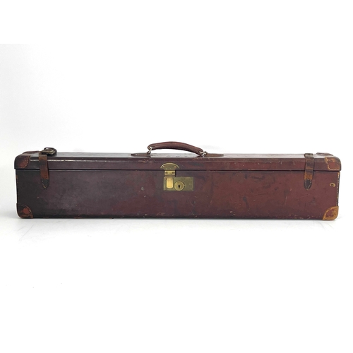 215 - A late 19th/early 20th century leather bound gun case, Westley Richards & Co Ltd, the carcass covere... 