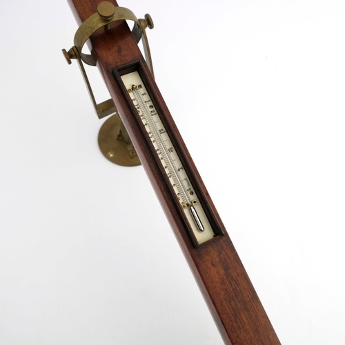 257 - J..Cochrane, Guernsey, a 19th Century mahogany marine stick barometer, arched case with ivory princi... 