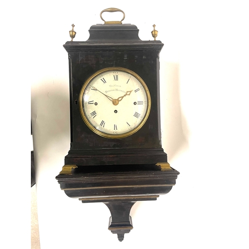 260 - Thomas Green, Bristol Hotwell, a George III bracket clock, ebonised chamfered case, caddy top with b... 