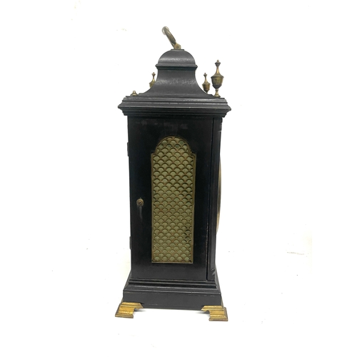 260 - Thomas Green, Bristol Hotwell, a George III bracket clock, ebonised chamfered case, caddy top with b... 