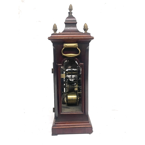 264 - Windmills, London, a George II bracket clock, mahogany chamfered case, caddy top with brass pineappl... 