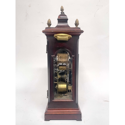 264 - Windmills, London, a George II bracket clock, mahogany chamfered case, caddy top with brass pineappl... 