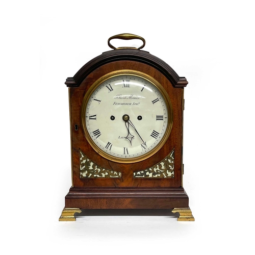 266 - David Morice, London, a Regency bracket clock, circa 1820, arched top flame mahogany case with gilt ... 