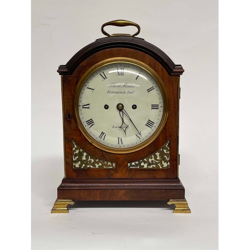 266 - David Morice, London, a Regency bracket clock, circa 1820, arched top flame mahogany case with gilt ... 