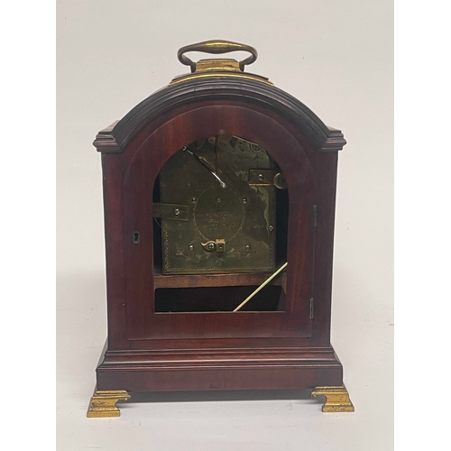 266 - David Morice, London, a Regency bracket clock, circa 1820, arched top flame mahogany case with gilt ... 