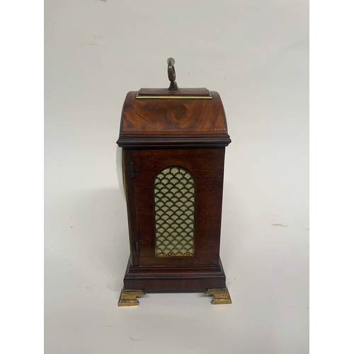 266 - David Morice, London, a Regency bracket clock, circa 1820, arched top flame mahogany case with gilt ... 