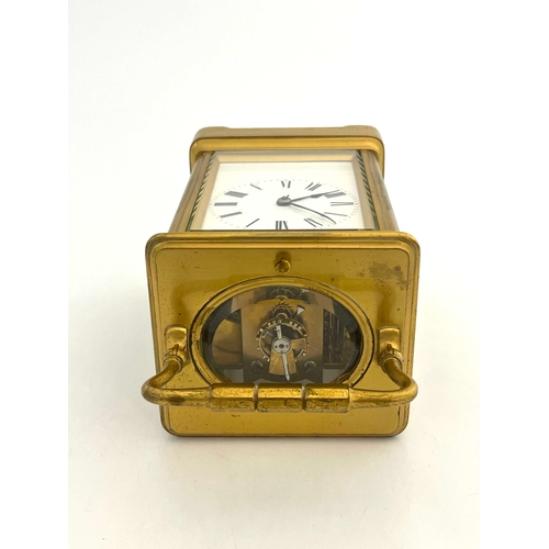 267 - Japy Freres, a French gilt brass four glass regulator mantle clock, white enamelled dial with Roman ... 