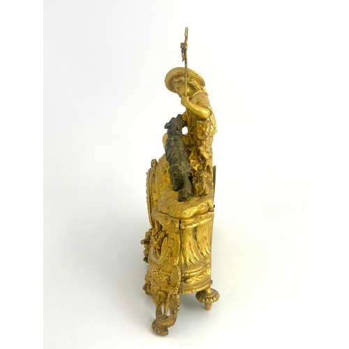 273 - A late 19th Century French gilt ormolu bracket clock, circa 1870, of Baroque design, surmounted with... 