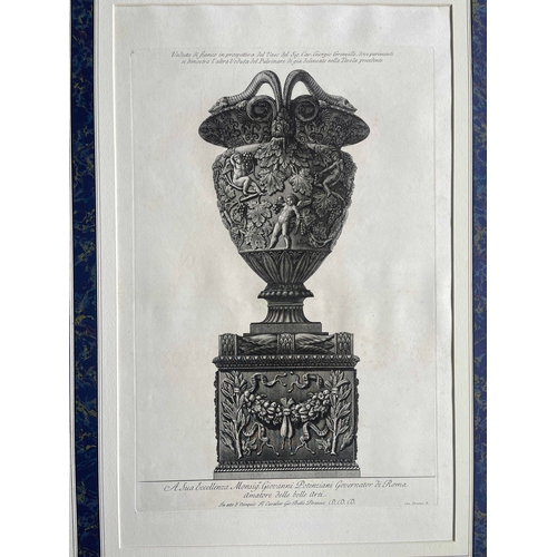 290 - Giovanni Battista Piranesi (1720-1778), a set of six etchings of classical urns and vases, from Vasi... 