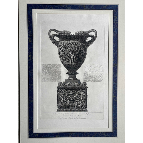 290 - Giovanni Battista Piranesi (1720-1778), a set of six etchings of classical urns and vases, from Vasi... 