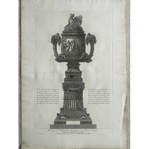 290 - Giovanni Battista Piranesi (1720-1778), a set of six etchings of classical urns and vases, from Vasi... 