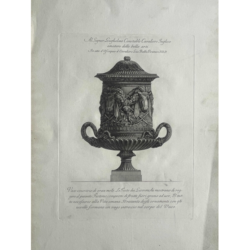 290 - Giovanni Battista Piranesi (1720-1778), a set of six etchings of classical urns and vases, from Vasi... 