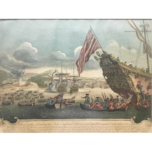 295 - After John Bowles (1701-1779), A View of the Landing the New England Forces in ye Expedition against... 