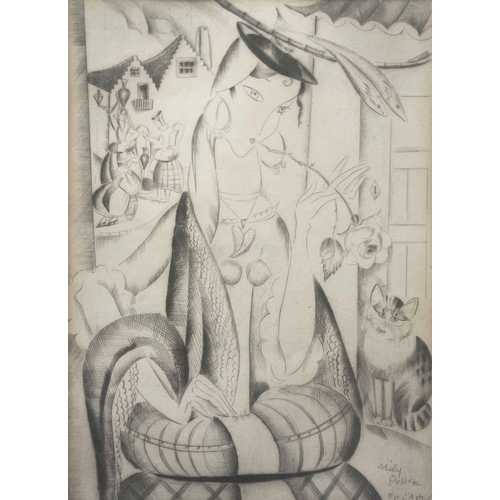 301 - Mily Possoz (Portuguese, 1888-1968), Sous la Pluie, signed l.l., drypoint engraving No.47/75, 33 by ... 