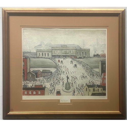 308 - Laurence Stephen Lowry R.A. (British, 1887-1976), Station Approach, signed l.r., blind stamp l.l., t... 