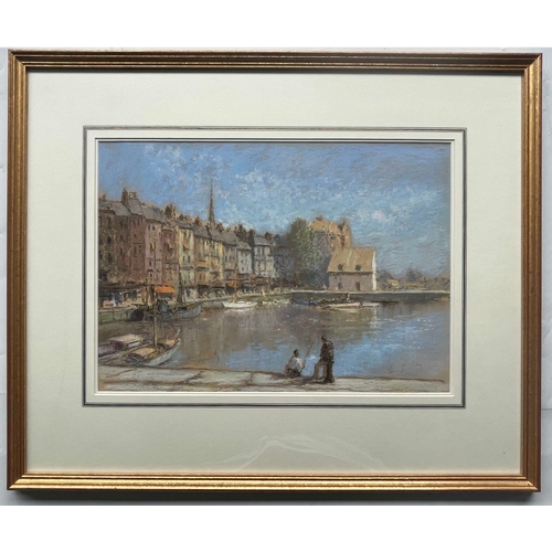 319 - Brian Lindley (British, 20th Century), Honfluer - Normandy, signed l..r, titled verso, pastel, 31 by... 