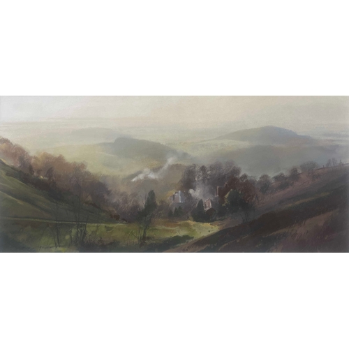 320 - Jonathan Taylor (British, 1962), The Dingle, Malvern, signed l.l., titled verso, pastel, 25 by 52cm,... 