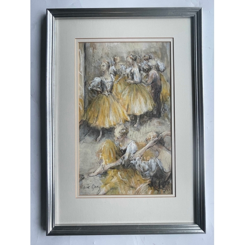 323 - Valerie Ganz (British, 1936-2015), Ballet Dancers, Grand Theatre, signed l.l., pastel, 38 by 23cm, f... 