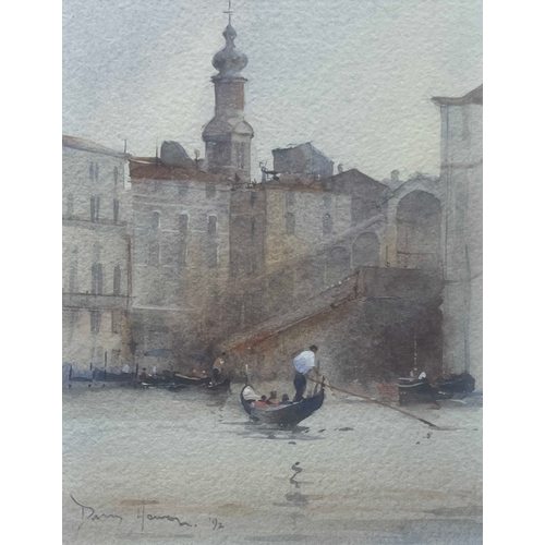 329 - David Howell (British, 1939), Salute, Venice; Venetian Gondola, a pair, both signed and dated 1992 l... 