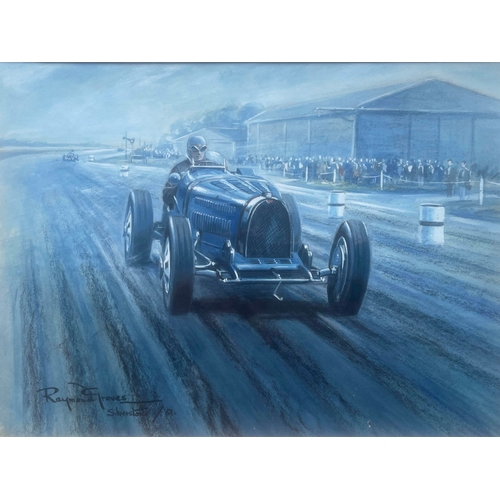 340 - Raymond Groves (British, 1913-1958), Silverstone - Bugatti Type 35, signed, titled and dated 1951 l.... 