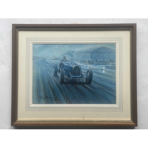 340 - Raymond Groves (British, 1913-1958), Silverstone - Bugatti Type 35, signed, titled and dated 1951 l.... 